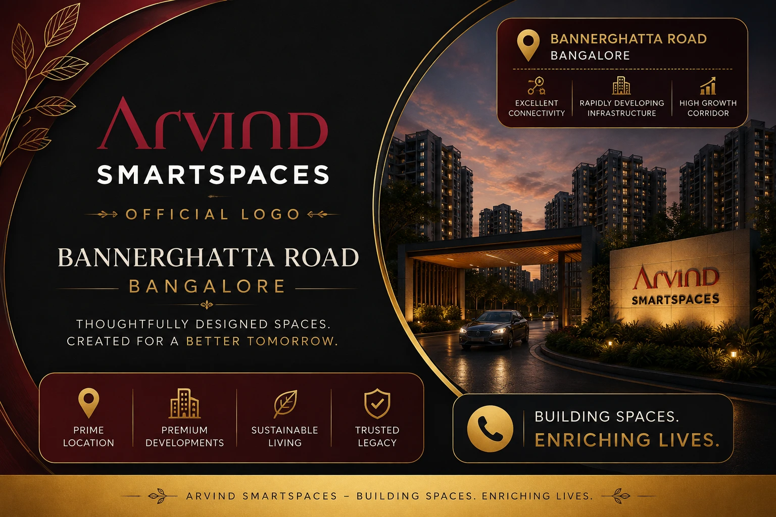 Arvind SmartSpaces official logo for Bannerghatta Road residential projects