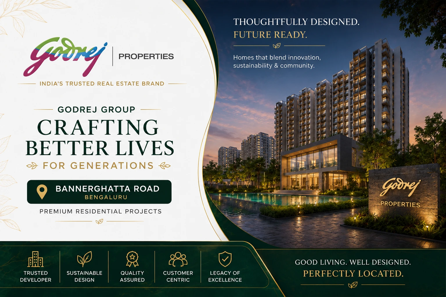 Godrej Properties official logo for Bannerghatta Road residential projects
